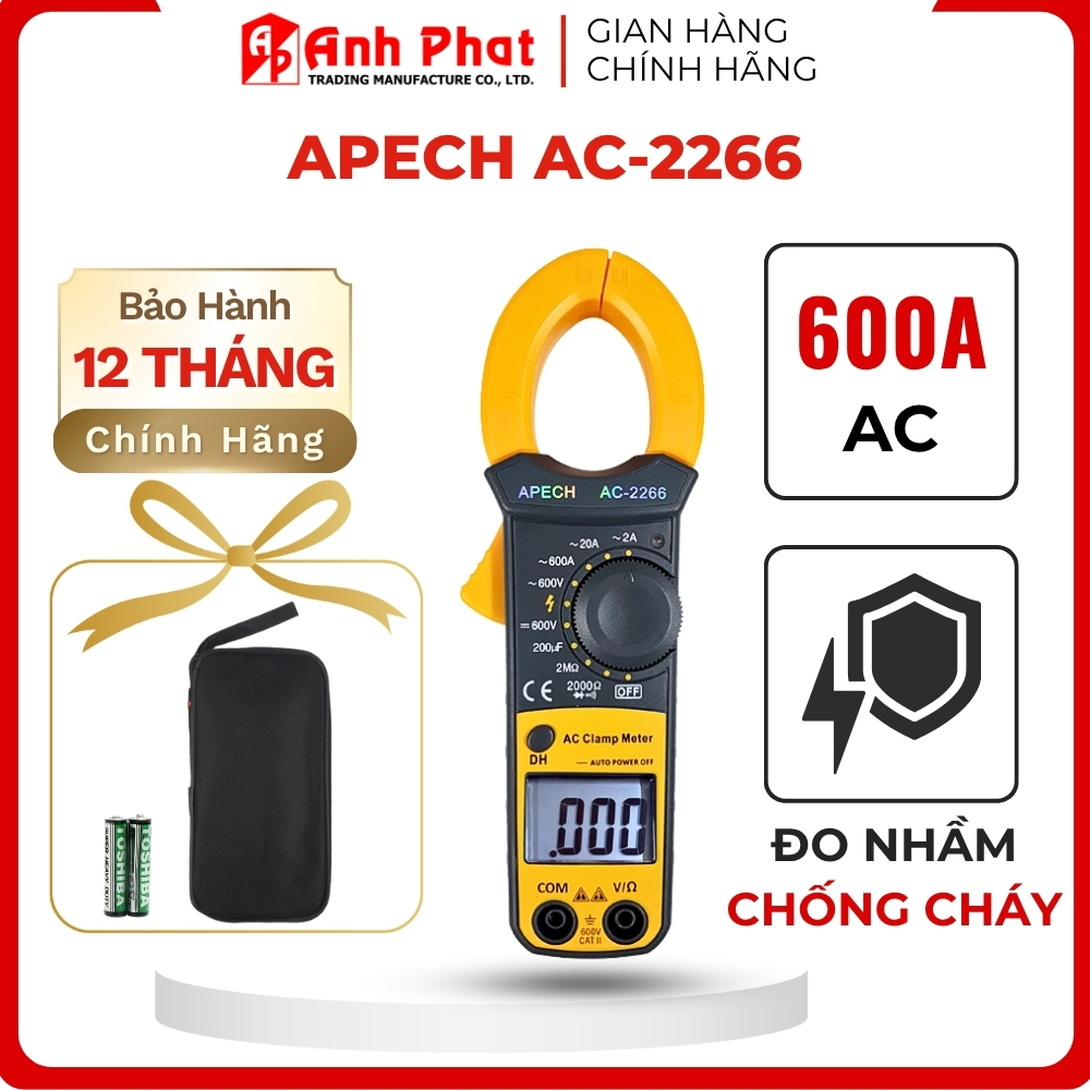 Ampe Kìm Vạn Năng APECH AC2266 Độ Chính Xác Cao, Nhỏ Gọn Bỏ Túi - Anh Phát