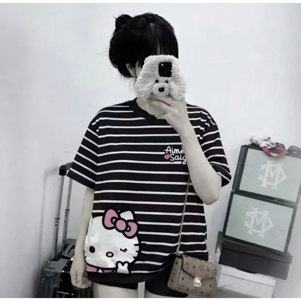 [Peinn] Áo phông MÈO TYM  to from rộng  xinh xắn dễ phối đồ CAMA STORE MM1