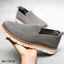 Giày Lười Nam CS318 Đế Trắng Vải Dệt Thoáng Khí Slip-On Phong Cách Hàn Quốc Đi Học Đi Làm Siêu Nhẹ