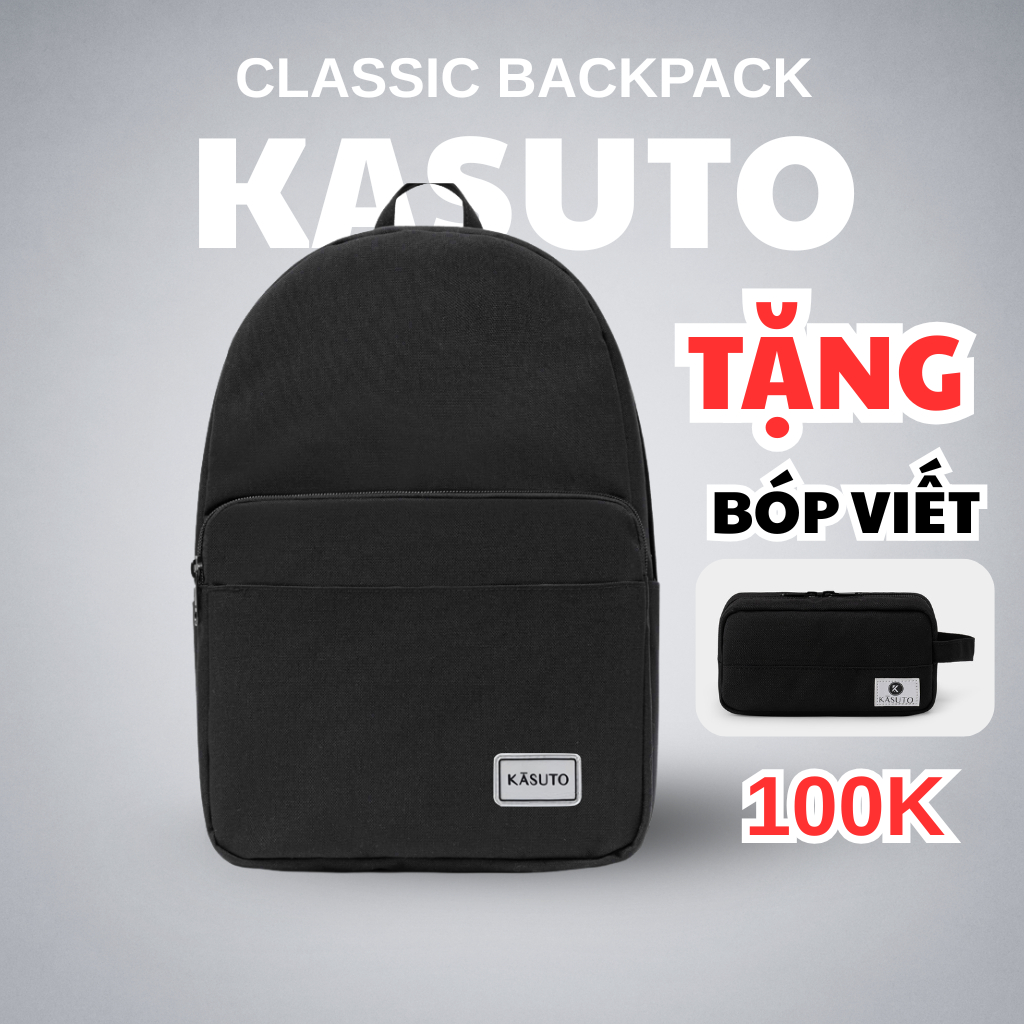 Balo Nam Nữ KASUTO BRAND Classic Backpack Đựng Laptop 15.6inch Vải Canvas Cao Cấp Chống Nước