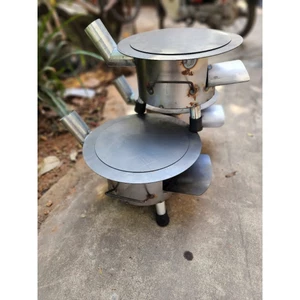 Bếp củi ống khói mặt đĩa trống đen nồi