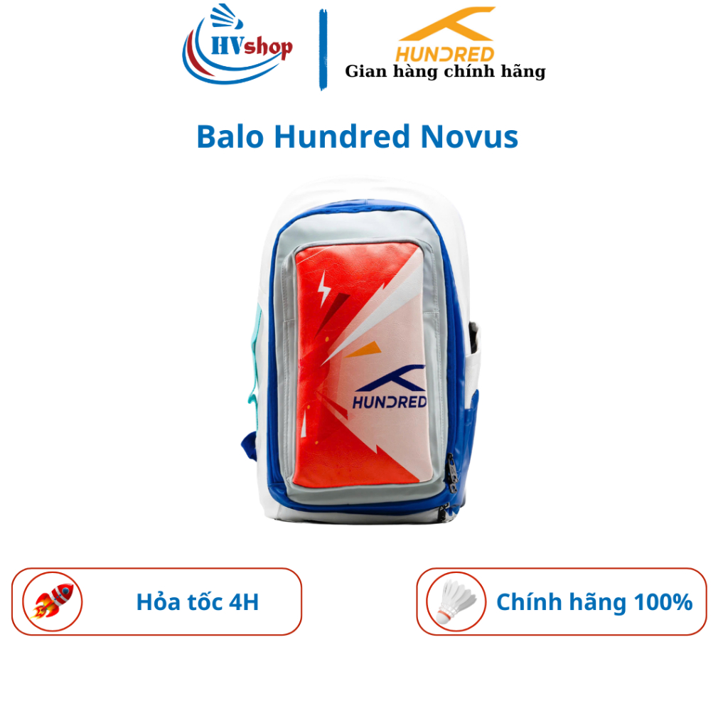Balo cầu lông Hundred Novus chính hãng, thiết kế năng động, trẻ trung, dễ sử dàng sử dụng - HVShop