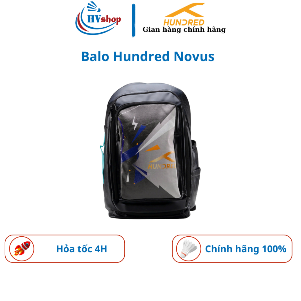 Balo cầu lông Hundred Novus chính hãng, thiết kế năng động, trẻ trung, dễ sử dàng sử dụng - HVShop