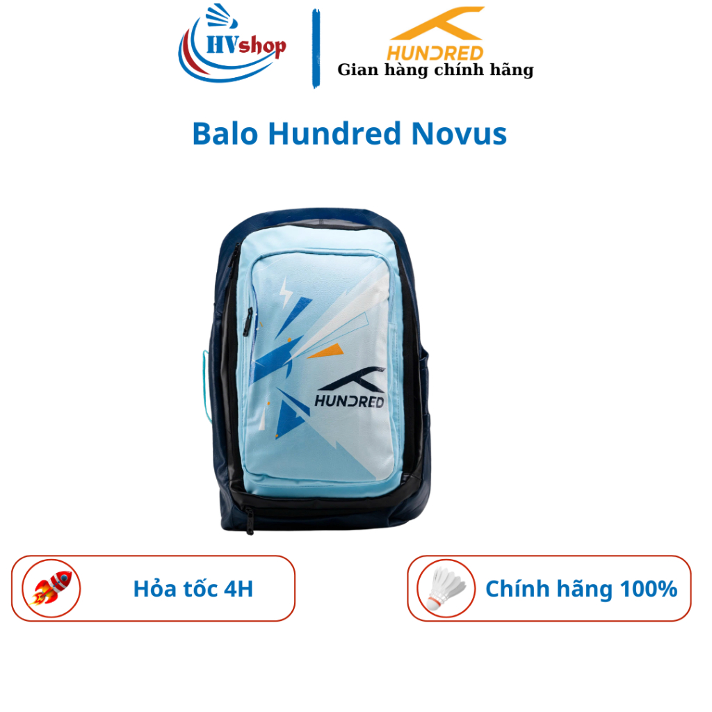 Balo cầu lông Hundred Novus chính hãng, thiết kế năng động, trẻ trung, dễ sử dàng sử dụng - HVShop