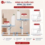 [Bản cải tiến] Bộ bàn học chống gù Sakawin A16 Cải tiến Bàn học chống gù có giá sách Nâng hạ tay quay cao cấp Tiện lợi — ảnh 4