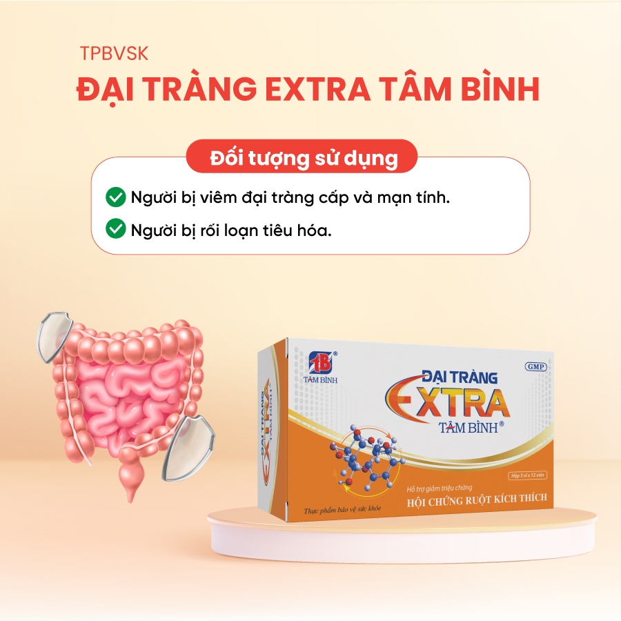Combo 02 hộp Đại tràng Extra Tâm Bình hỗ trợ viêm đại tràng, bảo vệ niêm mạc hộp 5 vỉ x 12 viên