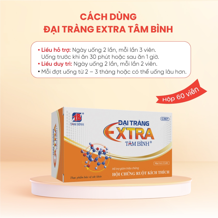 Combo 02 hộp Đại tràng Extra Tâm Bình hỗ trợ viêm đại tràng, bảo vệ niêm mạc hộp 5 vỉ x 12 viên