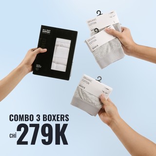 Quần Lót Nam Organic Cotton Trơn Phối Lưng Form Boxer - Routine 10S25UND001