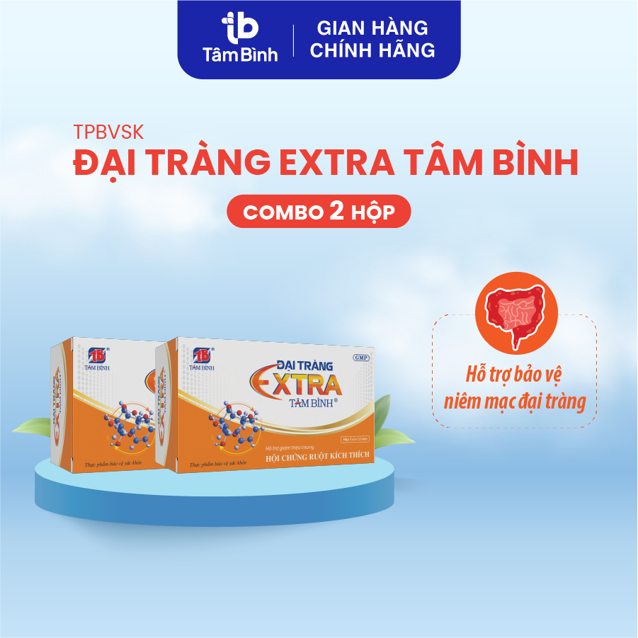 Combo 02 hộp Đại tràng Extra Tâm Bình hỗ trợ viêm đại tràng, bảo vệ niêm mạc hộp 5 vỉ x 12 viên