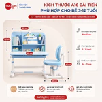 [Bản cải tiến] Bộ bàn học chống gù Sakawin A16 Cải tiến Bàn học chống gù có giá sách Nâng hạ tay quay cao cấp Tiện lợi — ảnh 3