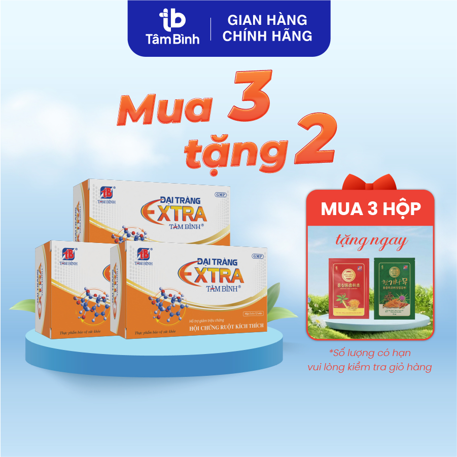 [Combo 1 tháng] 3 hộp Đại tràng Extra Tâm Bình - Hỗ trợ giảm triệu chứng của viêm đại tràng, bảo vệ niêm mạc đại tràng