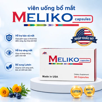 Meliko Capsules Viên Uống Bổ Mắt Lutein Nhâp Khẩu Mỹ Hỗ Trợ Bảo Vệ Mắt Giảm Mỏi Mắt 30 Viên