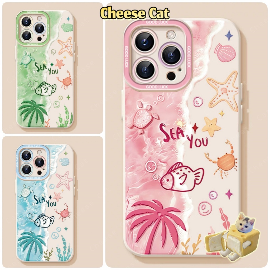 Ốp Lưng iPhone Sao Biển Bãi Biển Mùa Hè Cho iPhone Xs Max XR 11 12 13 14 15 16 Pro Max 17 Air 7 Plus 8 SE 16 Plus