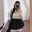 Áo Kiểu Nữ BABEE Hai Dây Bản To Phối Tùng Chấm Bi Thiết Kế Khoét Lưng Gợi Cảm Sang Trọng Cá Tính