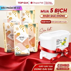 Thùng 5 bịch Khăn giấy Tiểu hạ Topgia 1000 tờ 4 lớp dày dặn