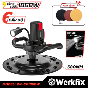 Máy Xoa Vữa Dùng Điện Workfix WF-CP1860W – Công Suất 1860W, Đế 380mm, 6 Tốc Độ, Đèn LED 360°, Tặng Đế Xoa