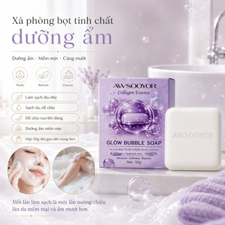 Xà phòng bọt tinh chất dưỡng ẩm 50g, dùng cho mặt và cơ thể, dưỡng ẩm dịu nhẹ, làm sạch dịu nhẹ, bọt mịn mềm, d