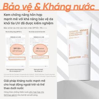 Kem chống nắng Innisfree Long Lasting kiềm dầu lâu trôi Daily mild SPF50 60ml
