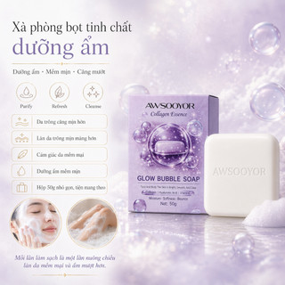 Xà phòng bọt tinh chất dưỡng ẩm 50g, da ẩm mịn dễ chịu, làm sạch dịu nhẹ, bọt mềm dễ chịu, không khô căng, dùng