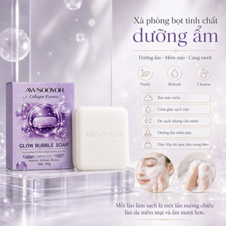 Xà phòng bọt tinh chất dưỡng ẩm, cho da mềm mại hơn, làm sạch nhẹ nhàng 50g, bọt mịn mềm, da sạch mềm, dùng cho