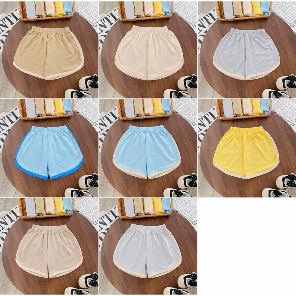 Combo 5-10 Quần Đùi Bo Viền Thun Lạnh Mát Mẻ, Mềm Mịn Cho Bé Trai, Bé Gái Từ 5-15kg