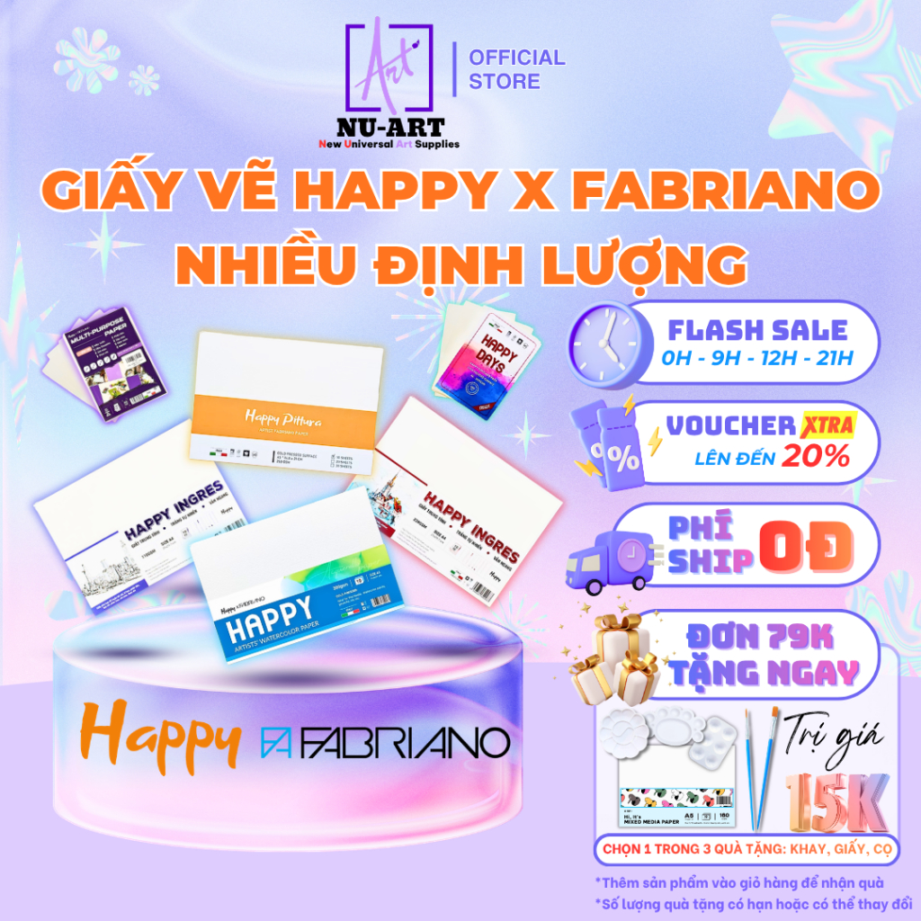 Giấy Vẽ Happy | Giấy Vẽ Màu Nước, Màu Bt, Marker, Chì, Sáp, Nhiều nh Lượng 110/200/220/250/300GSM