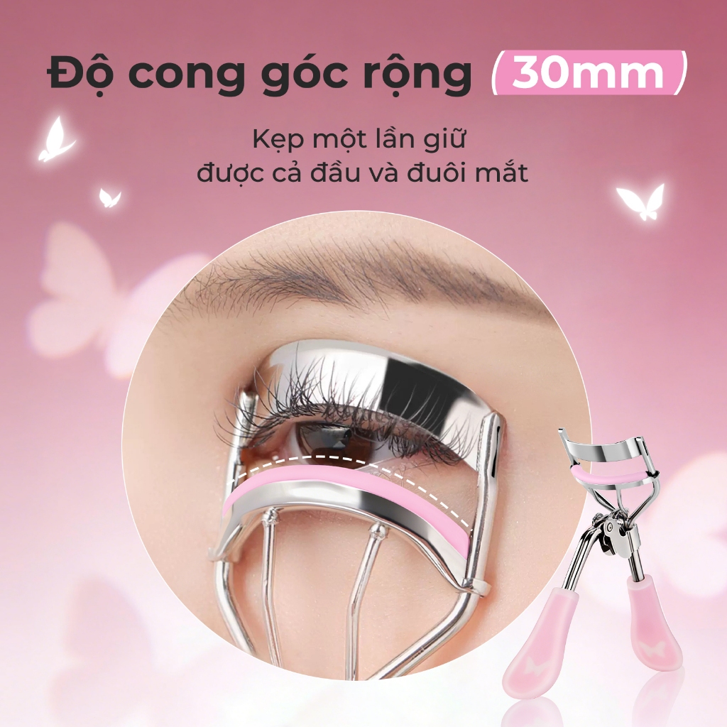 BLJ Kẹp Bấm Mi Clip Lông Mi Dụng Cụ Uốn Lông Mi Kèm Đệm Thay Thế Tiện Dụng