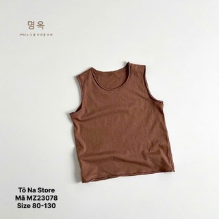 Áo ba lỗ sát nách mùa hè QCCC cho bé trai vải cotton cao cấp thoáng mát basic cho bé từ 9-28kg MZ23078