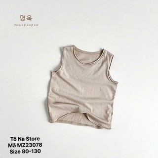Áo ba lỗ sát nách mùa hè QCCC cho bé trai vải cotton cao cấp thoáng mát basic cho bé từ 9-28kg MZ23078