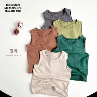 Áo ba lỗ sát nách mùa hè QCCC cho bé trai vải cotton cao cấp thoáng mát basic cho bé từ 9-28kg MZ23078