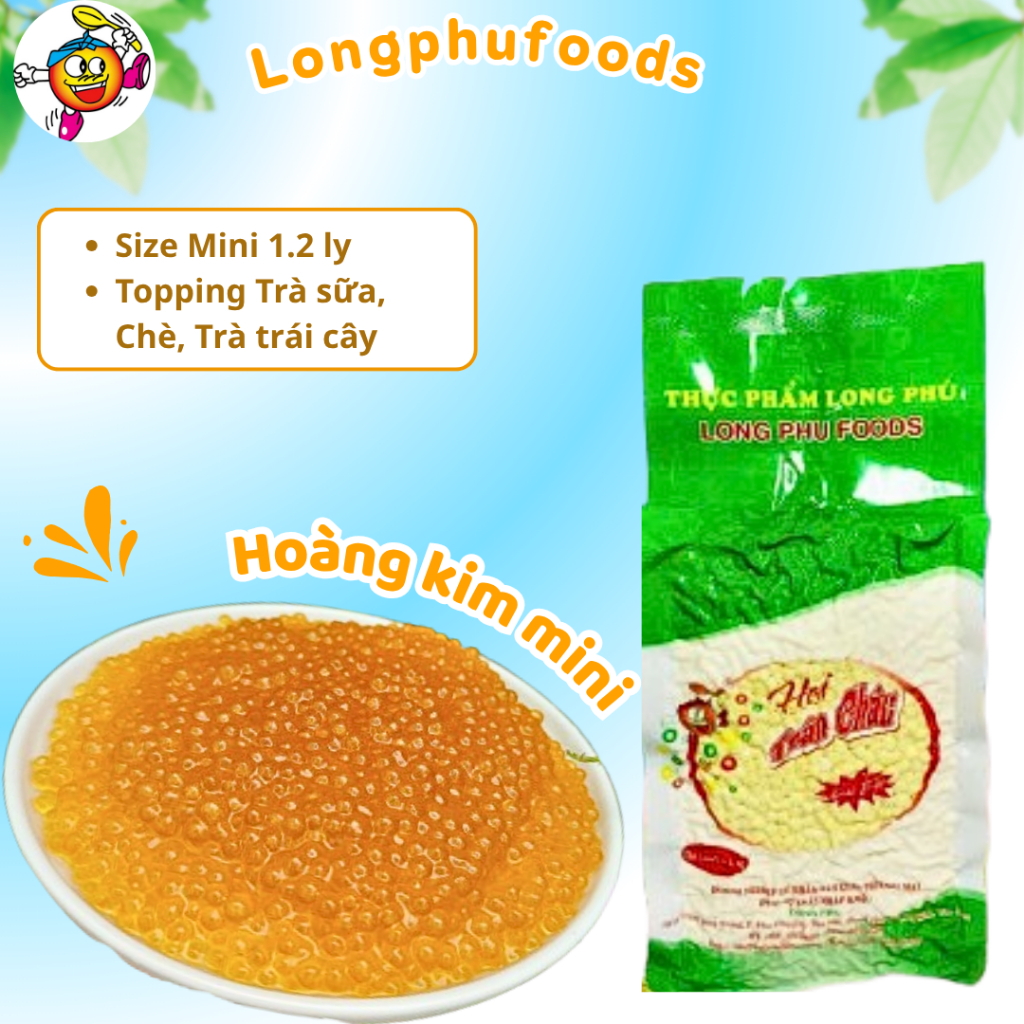 Trân Châu Mini Đặc Biệt (Trân Châu Hạt Tiêu) các vị LONG PHÚ gói 1kg - Topping Nguyên Liệu Trà Sữa