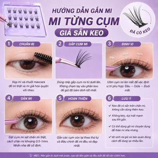 Lông Mi Giả Sẵn Keo Dạng Cụm, Lông Mi Giả Tự Nhiên Dễ Gắn, Lông Mi Giả Từng Cụm Tự Nhiên Đa Dạng Mẫu