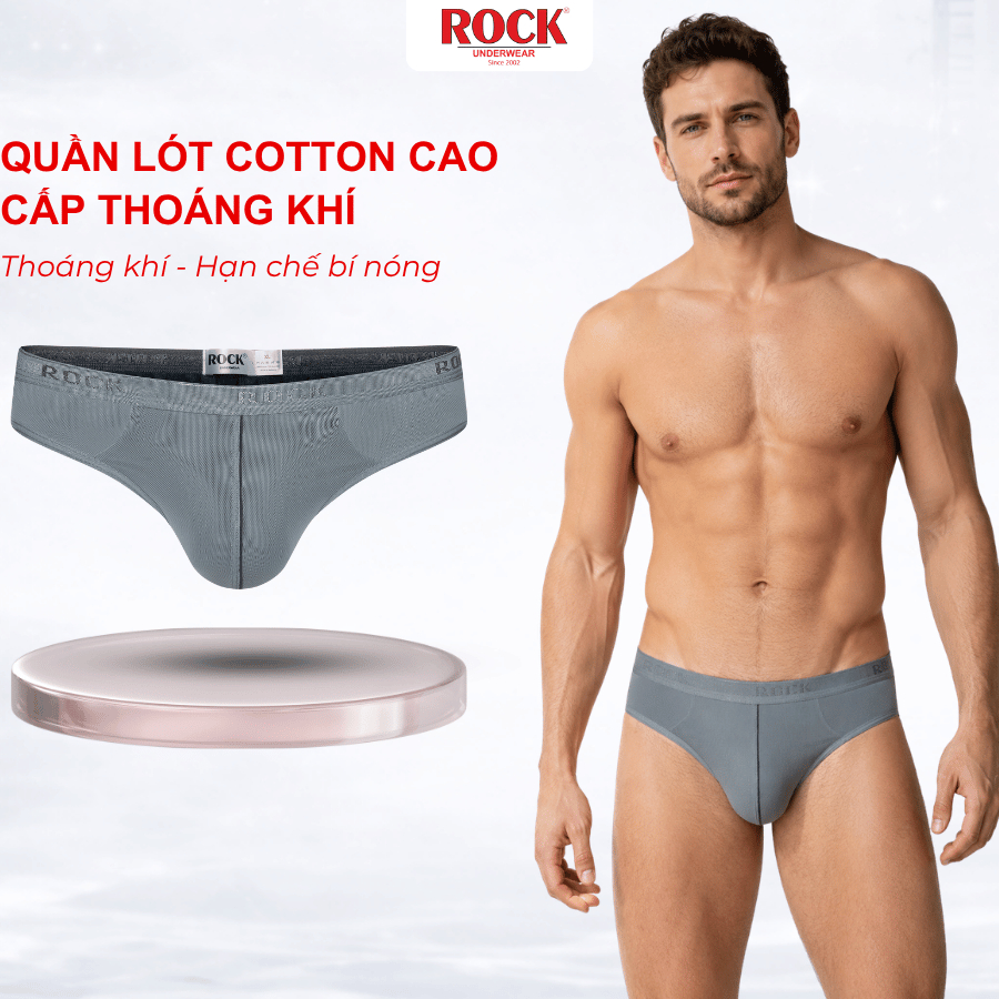 Quần Lót Nam ROCK QA423 Phối Lưới Mỏng Nhẹ Êm Ái, Đồ Lót Nam Ôm Sát Không Bí Bách Cao Cấp