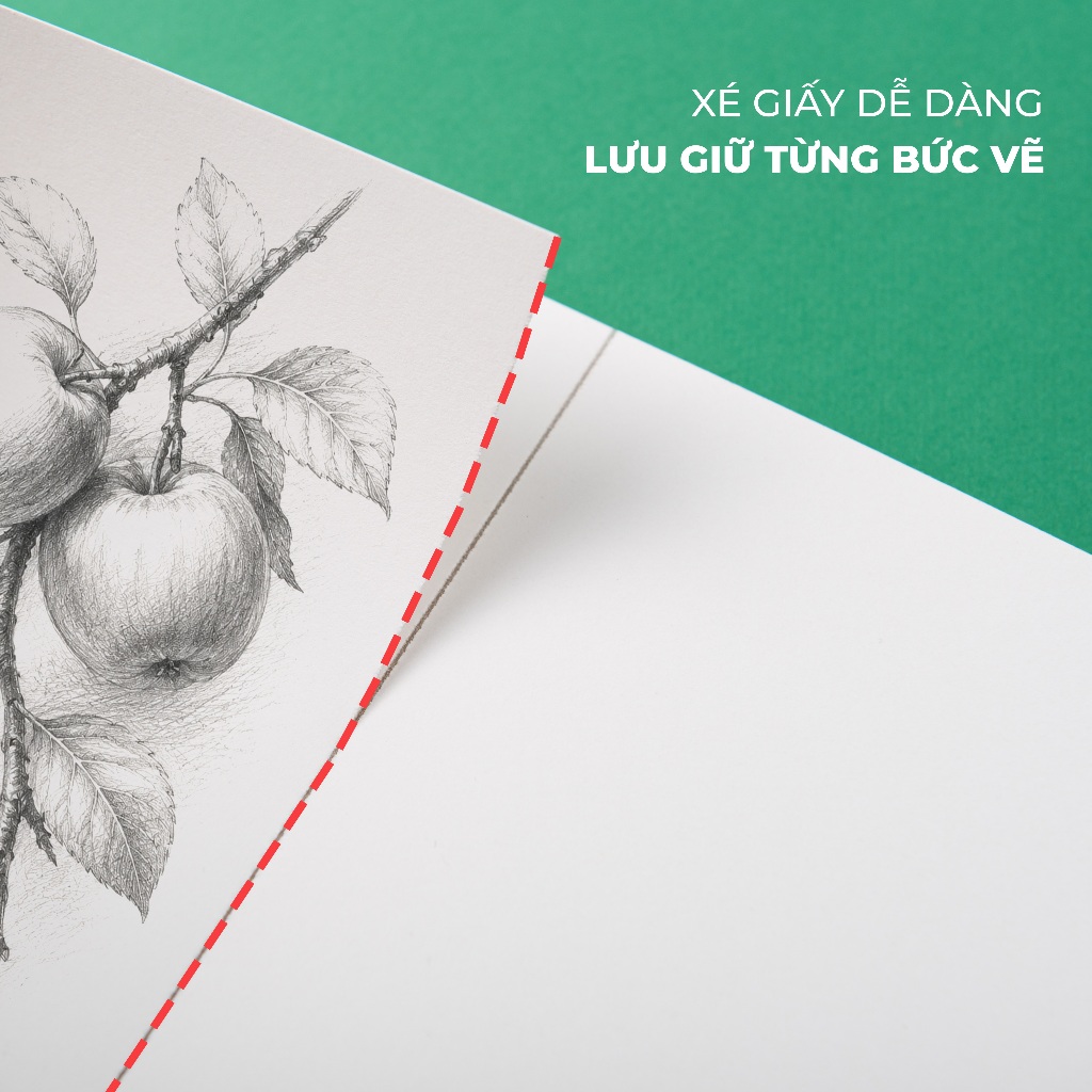 [Giảm 5K] 50 Tờ Giấy Vẽ Phác Thảo Không Kỵ Tẩy A5 A4 GLOBAL ART SketchPad 190GSM Vân Mịn, Ăn Chì, Tô Chì, Acrylic, Sáp