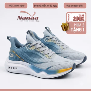 Giày Thể Thao Nam Màu Xanh Phối Trắng, Đen Thời Trang Sneaker Đứng Form Êm Ái Năng Động