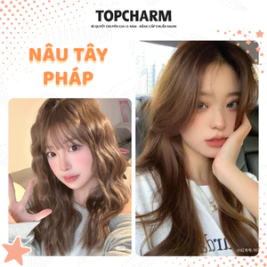 Thuốc nhuộm tóc NÂU TÂY, NÂU MOCHA, NÂU TÍM, ĐỎ ÁNH TÍM, phủ tóc bạc cứng, không tẩy, tặng đầy đủ dụng cụ
