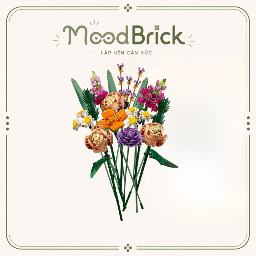 Đồ chơi lắp ráp Bó hoa Vĩnh Cửu nghệ thuật - Xếp hình trang trí thông minh MooBrick