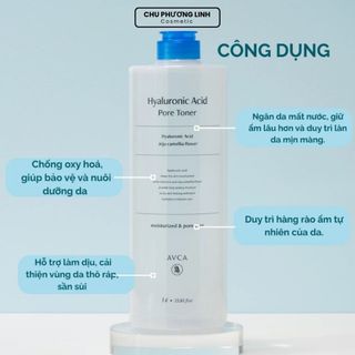 Nước Hoa Hồng Dưỡng Ẩm Da AVCA Pore Toner (1000ml) MP1538 – Hỗ Trợ Thu Nhỏ Lỗ Chân Lông, Kiềm Dầu, Dịu Nhẹ Cho Da