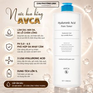 Nước Hoa Hồng Dưỡng Ẩm Da AVCA Pore Toner (1000ml) MP1538 – Hỗ Trợ Thu Nhỏ Lỗ Chân Lông, Kiềm Dầu, Dịu Nhẹ Cho Da