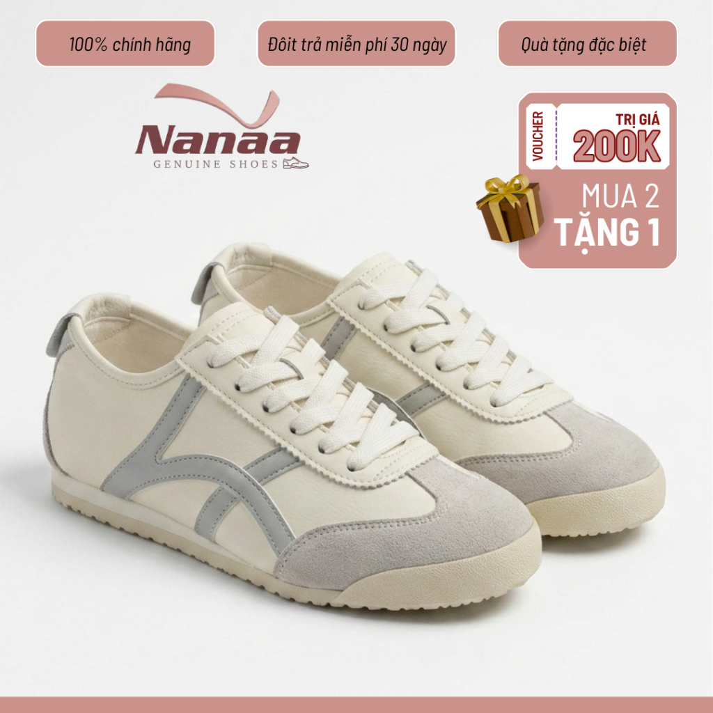 [SIÊU SALE 7.7 GIẢM 40K] Giày Nữ Phối Đường Kẻ Màu Form Thể Thao Năng Động Sneaker Basic Đứng Form Full Box
