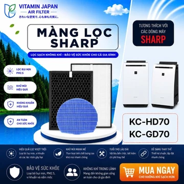 Màng Lọc Không Khí Thay Thế Mã: FZ-GD70HF, KC-HD70, KC-GD70,... Máy Lọc Không Khí 4in Bù Ẩm, Hút Ẩm