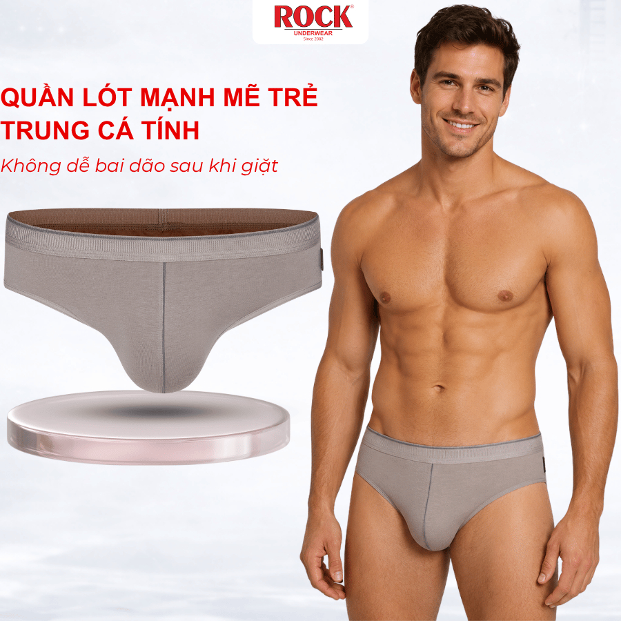 Quần Lót Nam ROCK QA437 Mạnh Mẽ Cá Tính, Quần Sịp Nam Chất Liệu Cotton Co Giãn Ôm Sát Thấm Hút tốt
