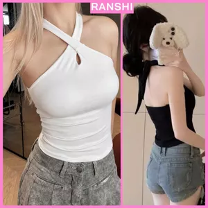 Áo Cổ Yếm Hở Vai RANSHI Vải Cotton Mịn Mát Co Giãn Ôm Body Năng Động Quyến Rũ - RA370