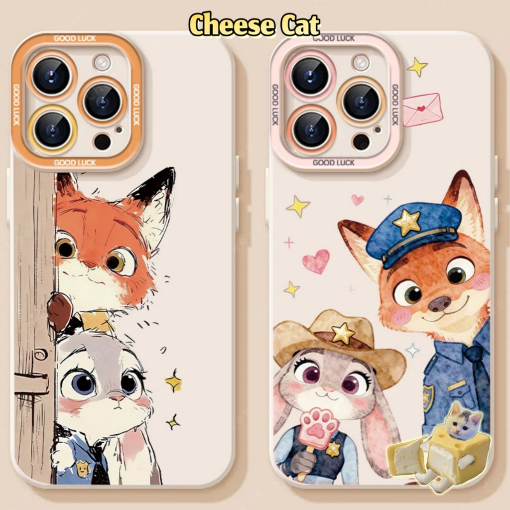cho zootopi cáo thỏ Ốp điện thoại cặp đôi cho iPhone 14 13 15 Plus 16 Pro Max 17 Air 11 12 Xs Max XR 7 Plus 8 SE