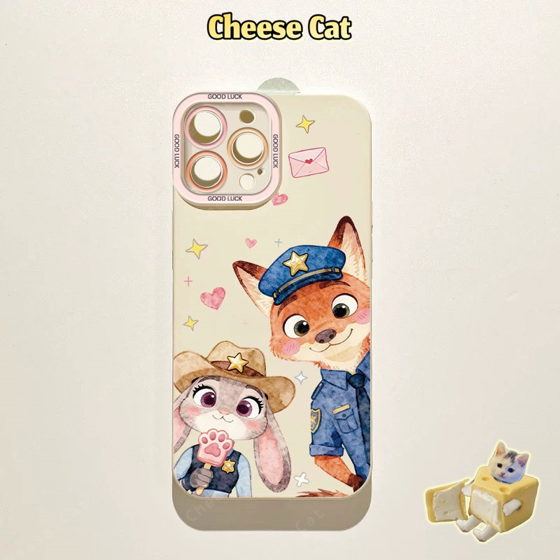 cho zootopi cáo thỏ Ốp điện thoại cặp đôi cho iPhone 14 13 15 Plus 16 Pro Max 17 Air 11 12 Xs Max XR 7 Plus 8 SE