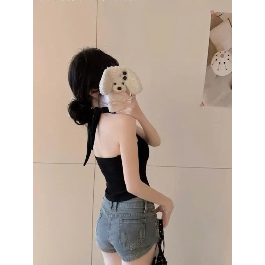 (CÓ MÚT) Áo Cổ Yếm Hở Vai RANSHI Vải Cotton Mịn Mát Co Giãn Ôm Body Năng Động Quyến Rũ - RA370