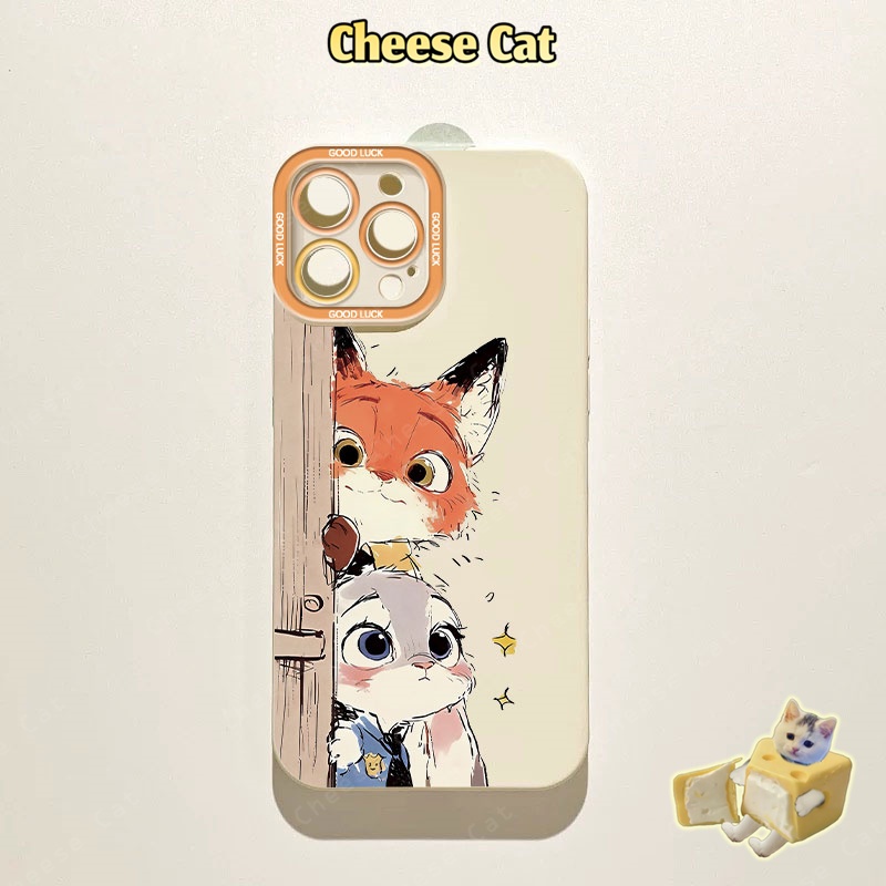cho zootopi cáo thỏ Ốp điện thoại cặp đôi cho iPhone 14 13 15 Plus 16 Pro Max 17 Air 11 12 Xs Max XR 7 Plus 8 SE