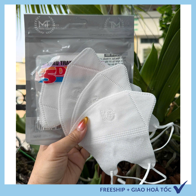 [ 10 Túi 100 Chiếc ] Khẩu Trang 5D 3 Lớp Chống Nắng Chống Bụi Chống Tia UV