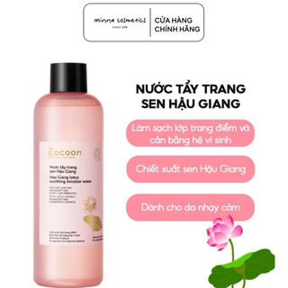 [Cocoon] Nước tẩy trang sen Hậu Giang Sạch Bụi Siêu Mịn, Dịu Êm Cho Da Rất Nhạy Cảm Cocoon 500ml
