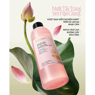 [Cocoon] Nước tẩy trang sen Hậu Giang Sạch Bụi Siêu Mịn, Dịu Êm Cho Da Rất Nhạy Cảm Cocoon 500ml